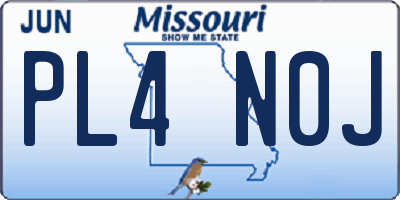 MO license plate PL4N0J