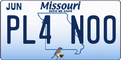 MO license plate PL4N0O