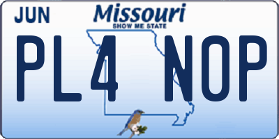 MO license plate PL4N0P
