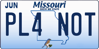 MO license plate PL4N0T