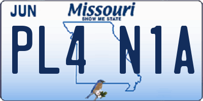 MO license plate PL4N1A