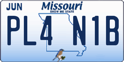 MO license plate PL4N1B