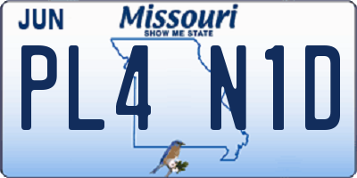 MO license plate PL4N1D