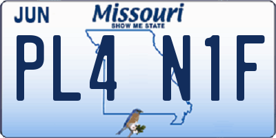 MO license plate PL4N1F