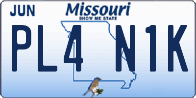 MO license plate PL4N1K