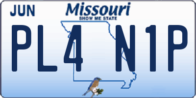 MO license plate PL4N1P