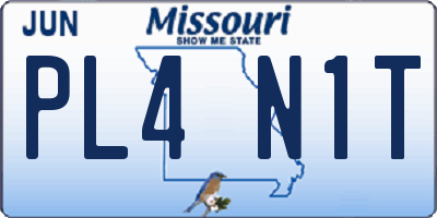 MO license plate PL4N1T