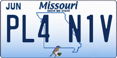 MO license plate PL4N1V