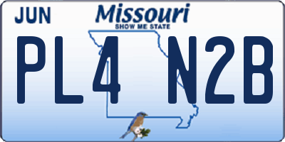 MO license plate PL4N2B