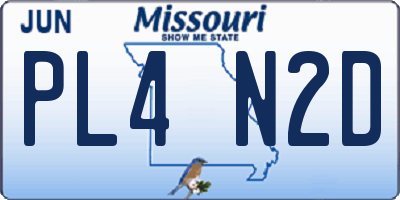 MO license plate PL4N2D