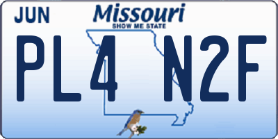 MO license plate PL4N2F