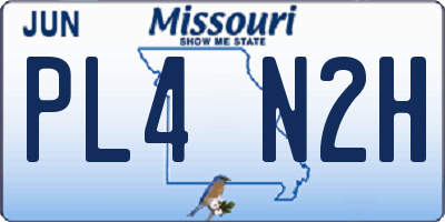 MO license plate PL4N2H