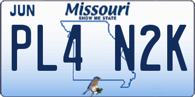 MO license plate PL4N2K