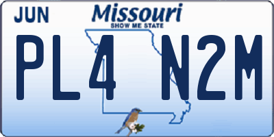 MO license plate PL4N2M