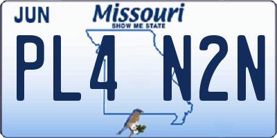 MO license plate PL4N2N