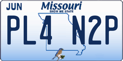 MO license plate PL4N2P