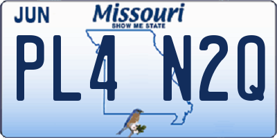 MO license plate PL4N2Q