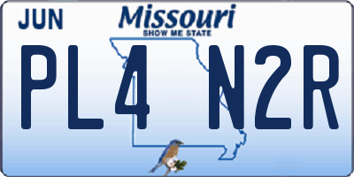 MO license plate PL4N2R