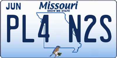MO license plate PL4N2S