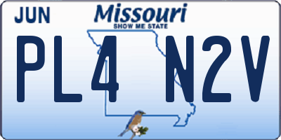MO license plate PL4N2V