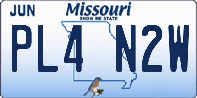 MO license plate PL4N2W