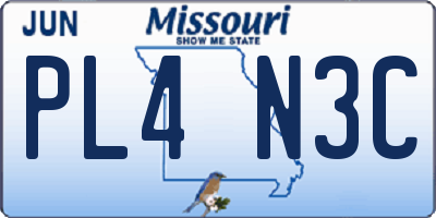 MO license plate PL4N3C