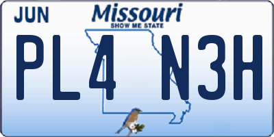 MO license plate PL4N3H
