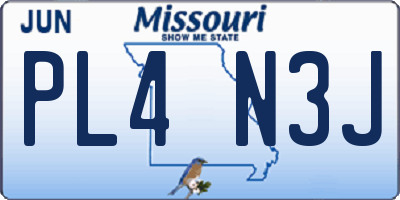 MO license plate PL4N3J