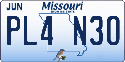 MO license plate PL4N3O