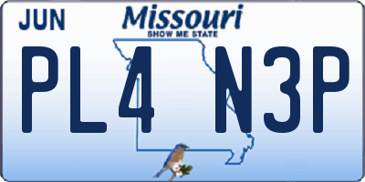 MO license plate PL4N3P