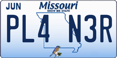 MO license plate PL4N3R