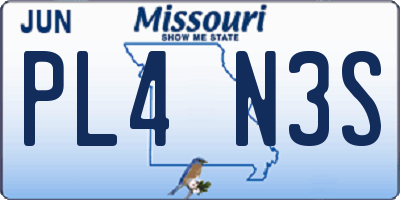 MO license plate PL4N3S