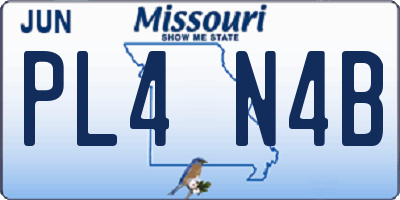 MO license plate PL4N4B