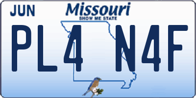 MO license plate PL4N4F