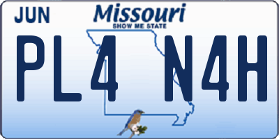 MO license plate PL4N4H