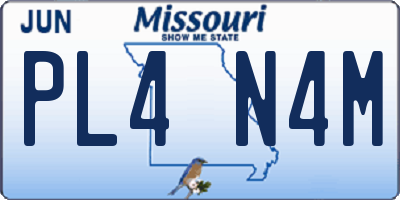 MO license plate PL4N4M