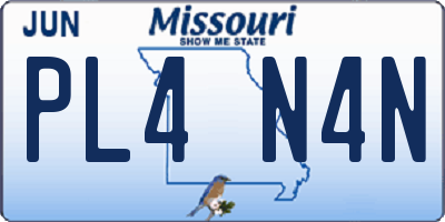 MO license plate PL4N4N