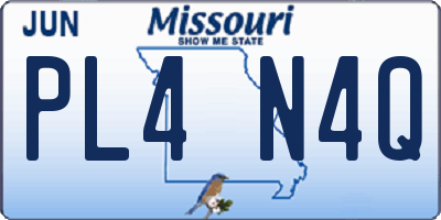 MO license plate PL4N4Q