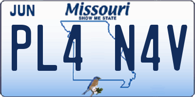 MO license plate PL4N4V