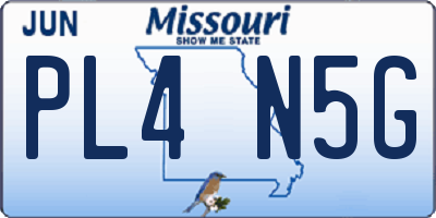 MO license plate PL4N5G