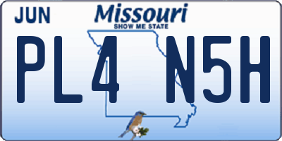 MO license plate PL4N5H