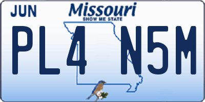 MO license plate PL4N5M