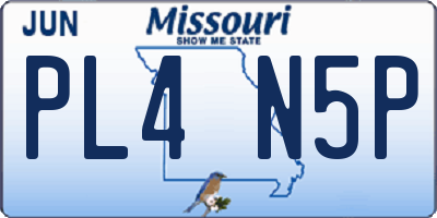 MO license plate PL4N5P