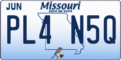 MO license plate PL4N5Q