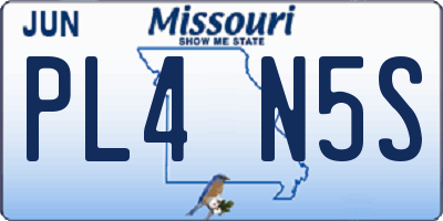 MO license plate PL4N5S