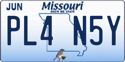 MO license plate PL4N5Y