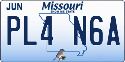 MO license plate PL4N6A