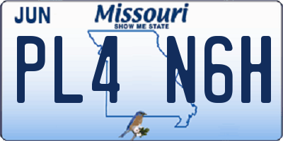 MO license plate PL4N6H