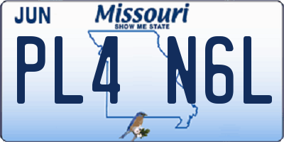 MO license plate PL4N6L