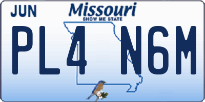 MO license plate PL4N6M